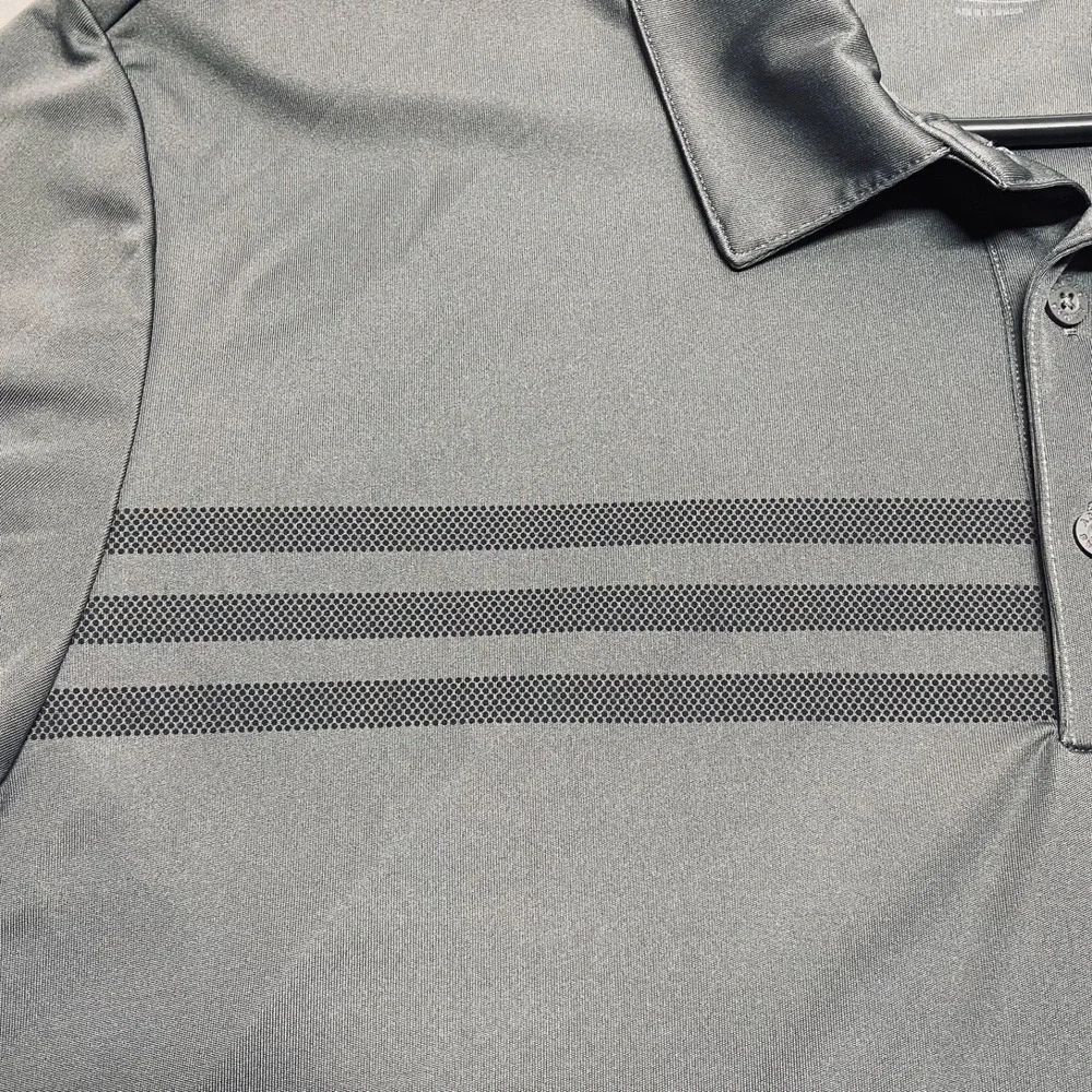 Adidas Polo Shirt Men's XL‎ Gray Short Sleeve Logo Performance Golf Top GUC